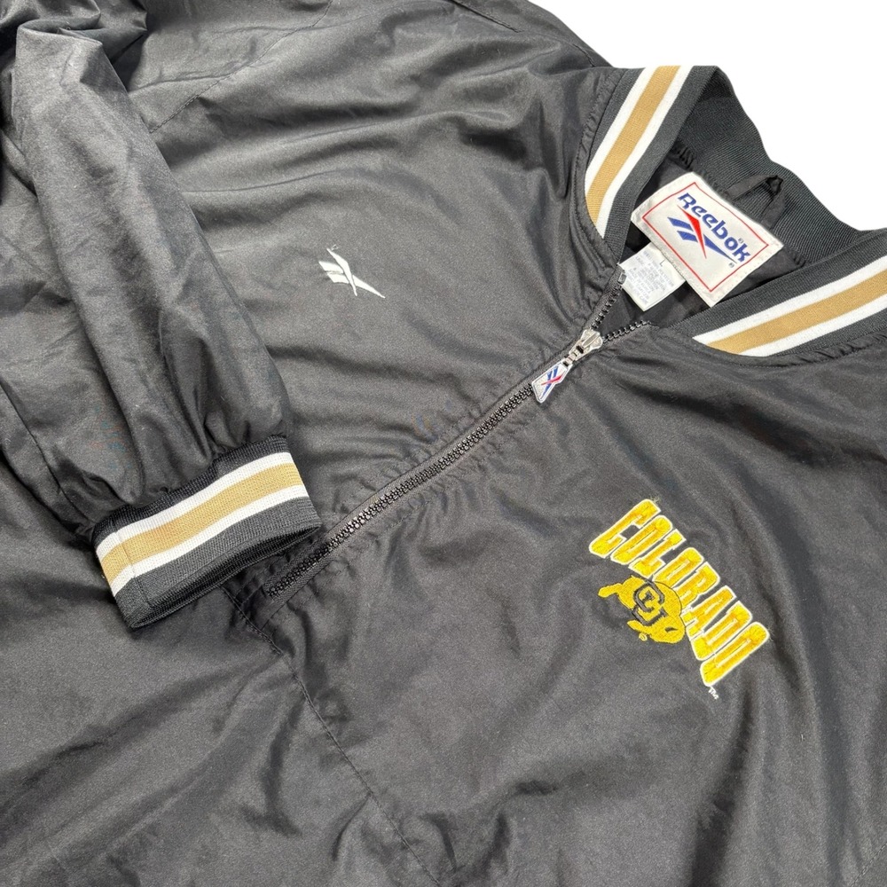 VTG‎ Reebok Colorado Buffaloes NCAA Windbreaker Jacket Black L